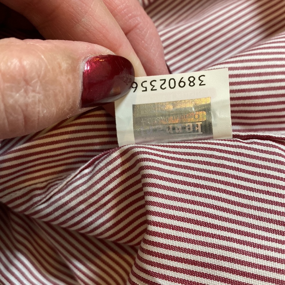 MENS Ferrari euro tailored Red pinstriped shirt with French cuffs. Size L - Picture 7 of 12